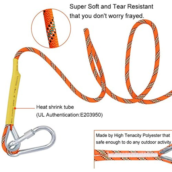 Multifunktionel 8mm 30m Udendørs Reb Hjemme Nød Escape Reb, Multifunktionel Snore Sikkerhedsreb til Magnetisk Fiskeri Vandreture Huleudforskning Camping Redning, Orange 30m