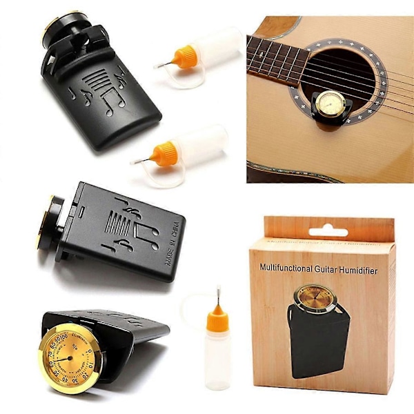 2-i-1 Gitarfukter Hygrometer, Temperatur Fuktighetsmåler, Uten Batteri