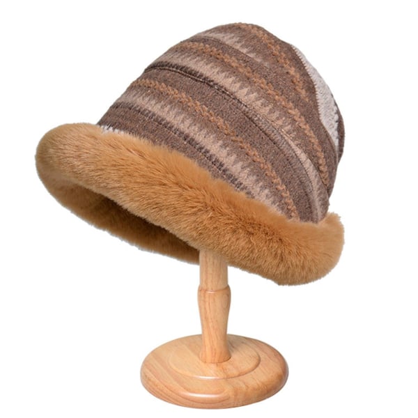 Fluffig Hinkhatt Tjock Mjuk Mode Fiskehatt Mode Hinkhatt Varm Vinter Fiskehatt Beanie Utomhus Vinterhatt för Flickor Kvinnor (A) A