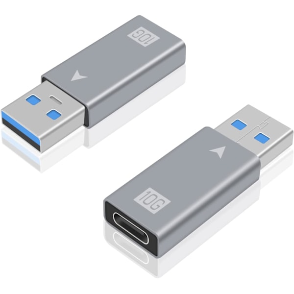 USB-adapter, USB C Hona till USB 3.0 Hane Adapter, 10Gbps 3A USB 3.1 Typ C till USB A Laddarkontakt Kompatibel med iPad Pro 2021, MacBook Pro 2021
