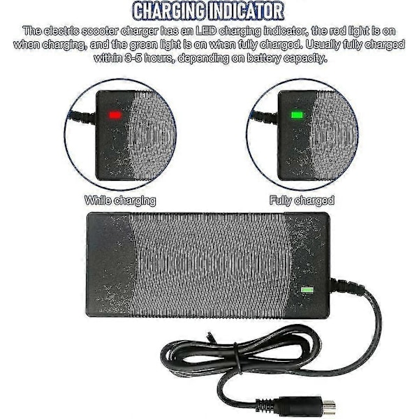 Laddare för Xiaomi M365, 42V 2A Elektrisk Scooter Laddare, Snabb Batteriladdare