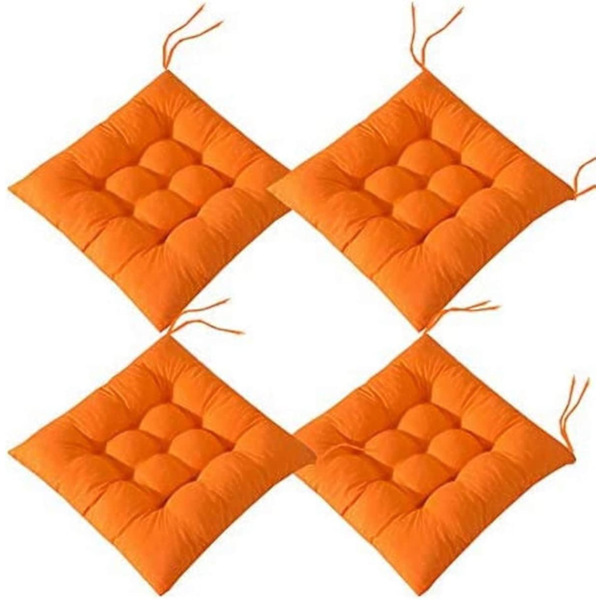 4-delat set mjuka stolsdynor med band, trädgård uteplats kök matstolsdynor (40x40 cm)