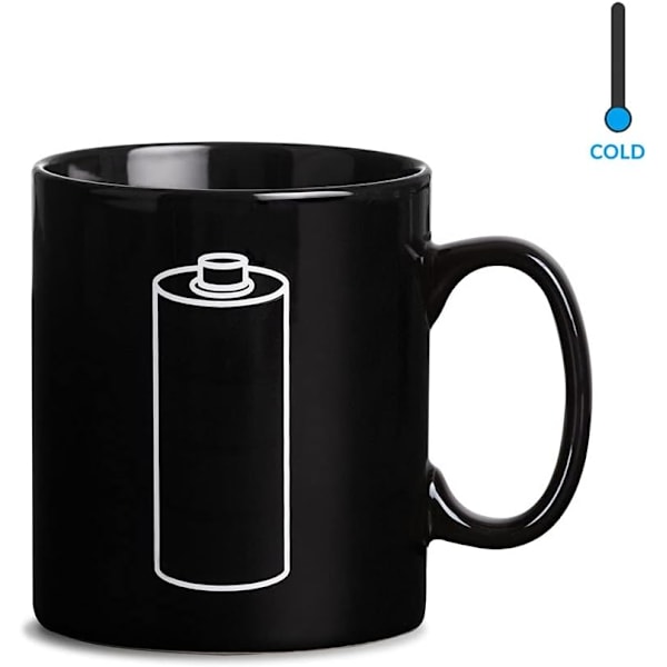 Gigantisk Batteri Kopp, 800 ml Magisk Kopp med Ladebatteri Design, XXL Fargeskiftende Kopp