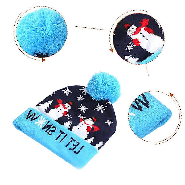 LED Julehat, Unisex Lysende Julehat Strikket Hue, til Julegave til Børn eller Voksne