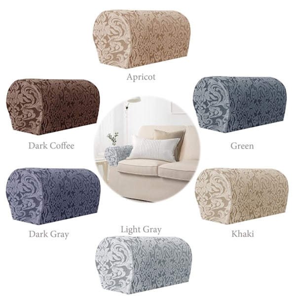 Armlenetrekk, sett med 2 sofa stretch armlene stoltrekk for møbelbeskyttelse, sklisikre sofa stol armbeskyttere spandex polyester trekk