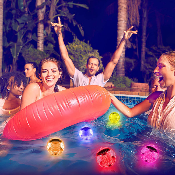 Aurinkoenergia-allasvalo, vedenpitävä upotettava LED-valo 7 väriä vaihtava pallo aurinkolamppu lampipuutarhaan uima-allaslammikkoon juhlien koristeluun