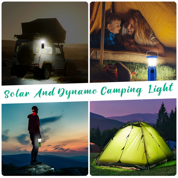 Uppladdningsbar campinglampa Solar campinglykta, LED-ficklampa med tre laddningslägen och 6 pärlor LED-lampa med hög ljusstyrka