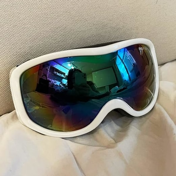 Skibriller Anti-tåke UV-beskyttelse Snowboard Snøbriller for menn kvinner ungdom (hvit+fargerike)