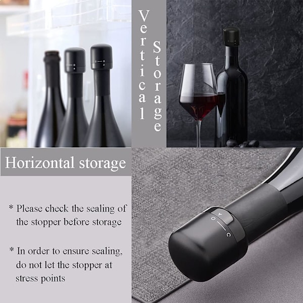 Vinstopp, 4-pack Läcksäkra Vinstoppar Låsbara Återanvändbara Vinflaskproppar, Förseglade Vinbevarare Korkar, Flaskproppar Sparare för Vin