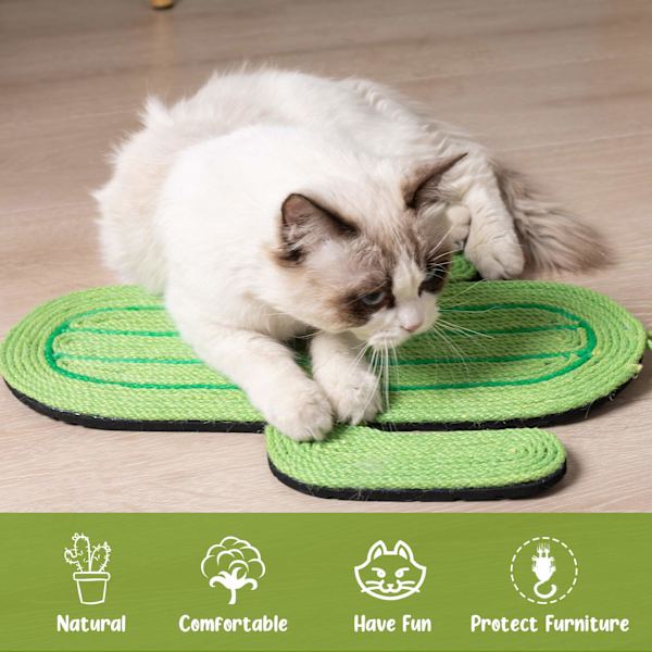 Kattklösmatta i Kaktusform, Naturlig Jute Klösmatta för Katter, Kattklösmatta, Rolig Leksak för Katter, Hängande Kattklösmatta