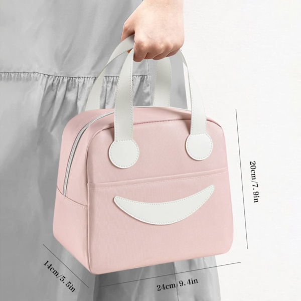 Isolert Lunsjbag Søt Tote Bag Lett å Rengjøre Matboks Bag Passer for Kvinner Menn Jenter Gutter Barn.