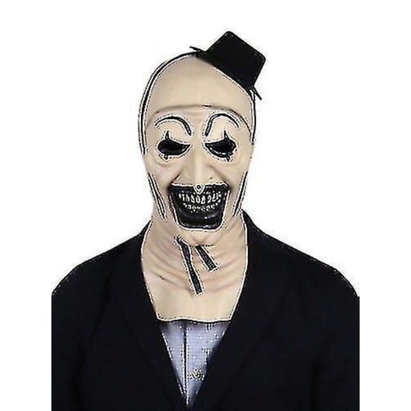 Sort Hat Joker Maske Terrifier Art The Clown Cosplay Latex Maske Halloween Rekvisitter