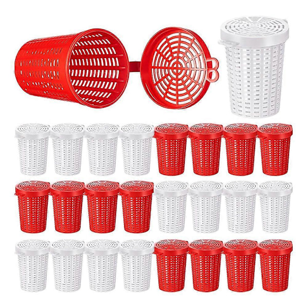 20 st Fiske Bete Bur Fälla Fisk Lockbete Matare Korg Plast Bete Hink För Kräfta Räka Mask Krabba Karp