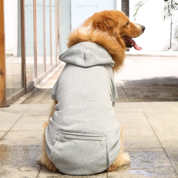 Koirahupparit, lemmikkieläinten vaatteet talvitakit lämpimät koiran villapaidat pienille, keskisuurille ja suurille koirille, chihuahua teddy golden retriever (5XL, harmaa)