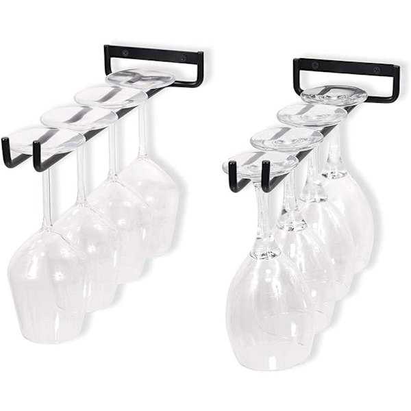 Hængende Glas Rack - Vinglas Rack med Skinner til 4 Glas