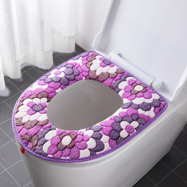 WC-istuimen pehmuste, pehmeä kylpyhuoneen WC-pehmuste, lämmitetty WC-istuimen pehmuste, WC-istuimen pehmuste, WC-istuimen pehmusteet, pestävä WC-istuimen lämmitin, violetti