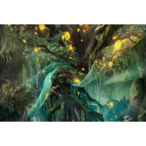 Tree of Life Seinäverhoilu, Psykedeeliset kuvakudokset vesiputoukset muinaisten puiden kuvakudosten alla, keiju-seinävaatekoristelu riippupeitto