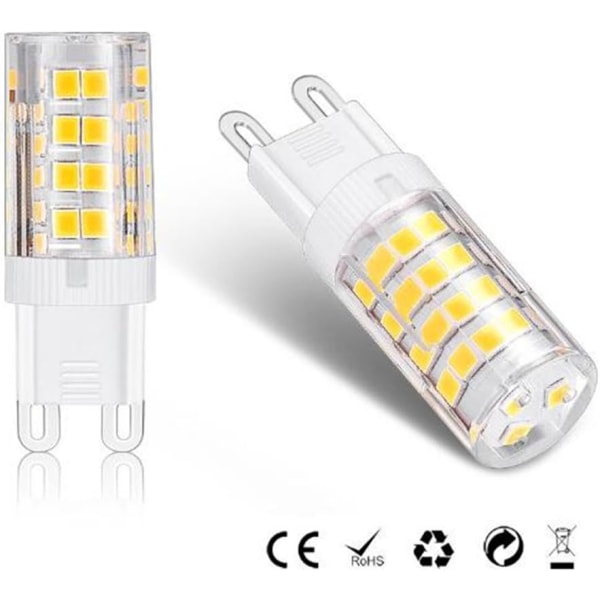 G9 LED-lampor, varmvita 3000K 5W ljus motsvarande 40 W 420 lumen halogenlampor; ej dimbar, förpackning om 10 st