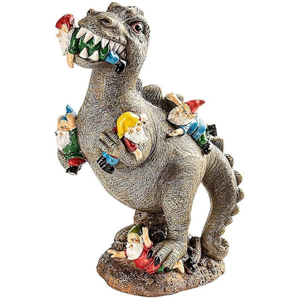 Havenisse Statuer Udendørs Dekoration, Dinosaur der Spiser Nisser Havekunst Dekoration