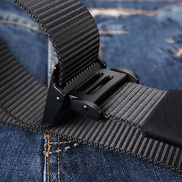 2-pack nylon canvasbälten, mångsidiga för pendling för män och kvinnor, automatiska spännbälten, utomhus militär taktiska bälten för fritidssporter Black,Wolf Brown