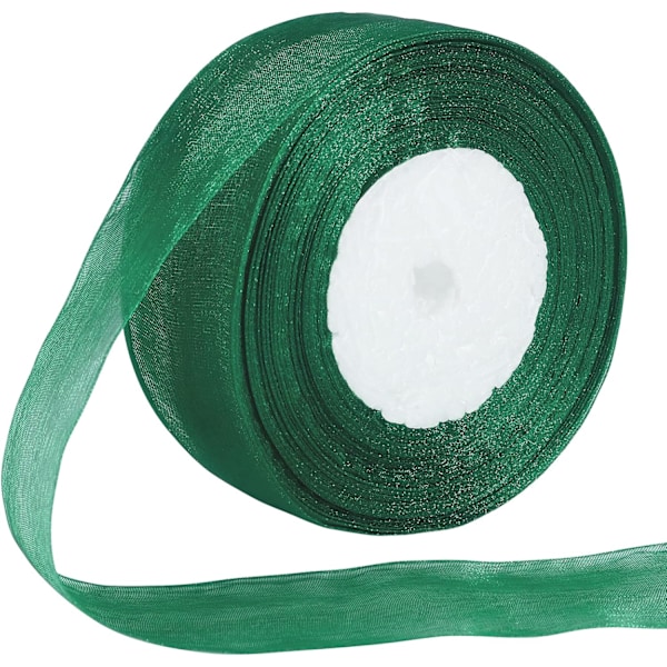 Transparent band, 40 mm x 48 yards, dubbelsidig transparent chiffongband för presentinslagning, julbröllopsfestceremonidekorationer Green