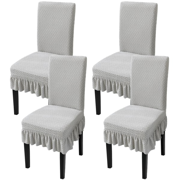 Stolebetræk med plisseret nederdel Modestretch-monteret stol-slipbetræk Elastisk aftagelig vaskbar stolebeskytter Soft Touch sædebetræk