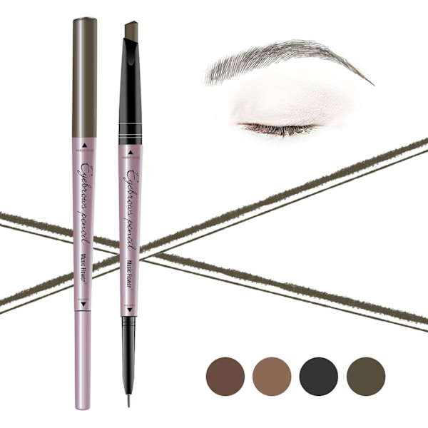 Ögonbrynspenna med dubbla ändar, Vattentät ögonbrynspenna, Kladdfri och långvarig ögonmakeup, 1-pack #04