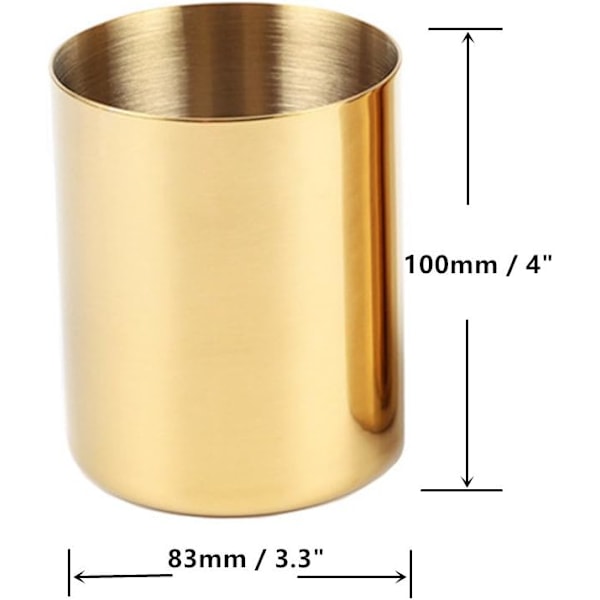Guld Farvet Penneholder i Rustfrit Stål til Hjemmekontoret, Multifunktionel Penneholder, Mini Dekorativ Vase Green