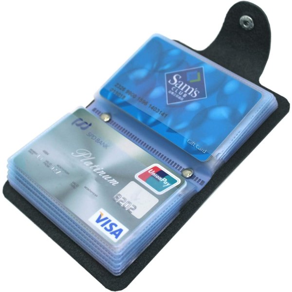 Kreditkortholder Blødt læder Bankkortholder Slank lomme-pung ID-kortorganisator Visitkortetui Pung med 24 holdbare kortpladser