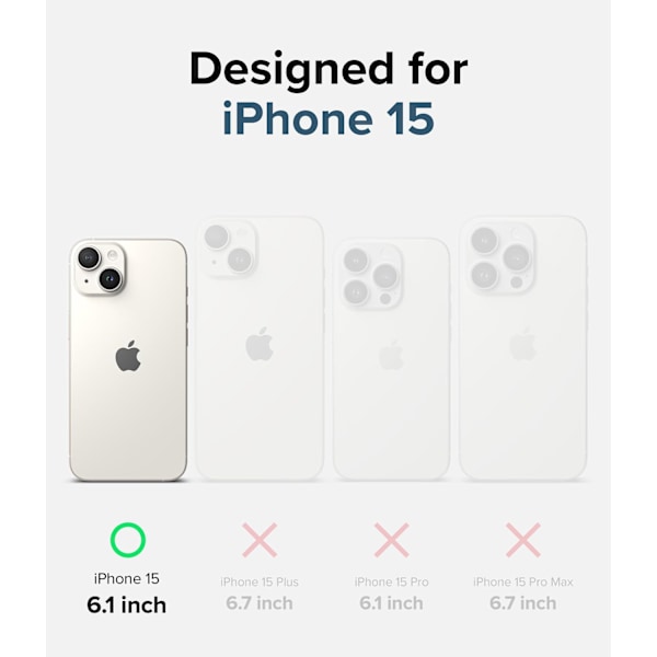 Kompatibel med iPhone 15 Skal, [Anti-Rep] Militärklassat Skydd Stöttåligt Transparent Skal Bumper Skydd för iPhone 6,1-Tum (2023) - Klar