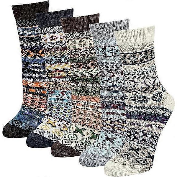 Bekväma vintersockor i ull för kvinnor, varma vintage-ullsockor för kvinnor, tjockare och varma