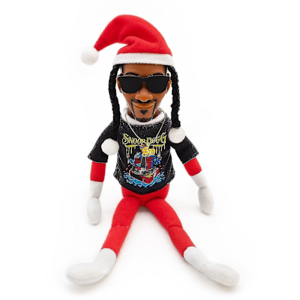 Snoop On A Stoop Jultomte Docka Svart Tomte Docka 11,8 Tum Handgjord Hip Hop Docka Plysch Leksaker Presenter För Hem Trädgård