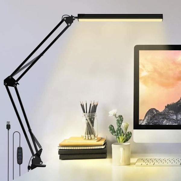 LED Skrivbordslampa, 10W Arkitekt Skrivbordslampa 3 Färgtemperaturer 10 Ljusstyrkor