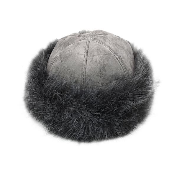 Damehat til vinter Kosak Russisk stil Hat Flurry Fleece Fisker Mode Varmt Hætte (Grå) Grey