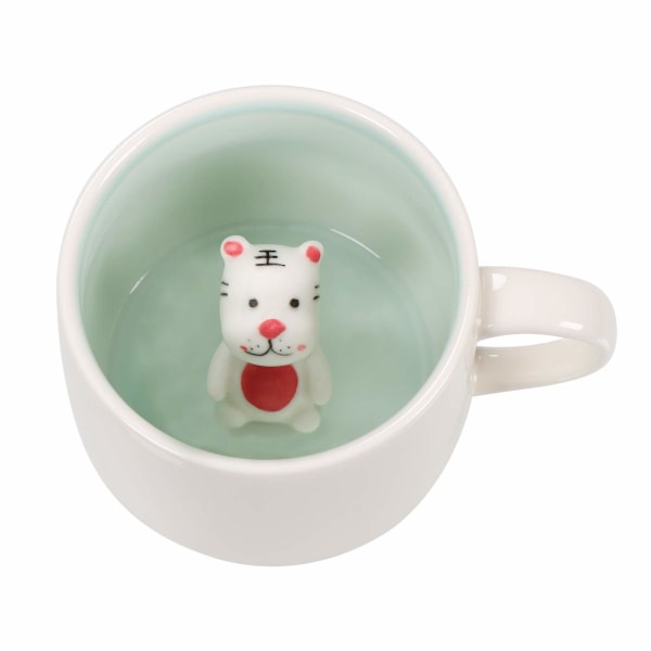 3D-kahvimuki Söpö käsintehty eläinhahmokeraaminen teekuppi, joulu, syntymäpäivä, äitienpäivälahjat ystäville perheelle tai lapsille, parhaat pariskunnat (tiikeri)