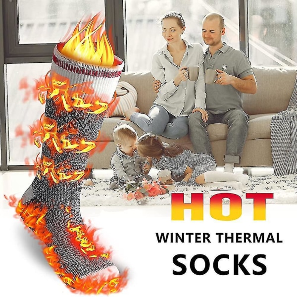 Varma thermal strumpor, unisex vinterpälsfodrad stövel Tjockisolerade uppvärmda strumpor
