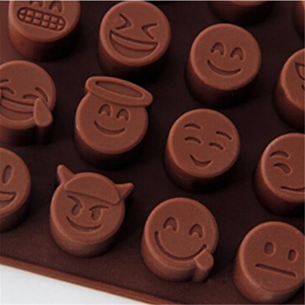 21 Cavity Funny Emojis silikonimuottia Cupcakelle, Brownie Topperille, Pehmeille & Koville Karamelleille, Kummeille, Keto Fat Bombs, Jello, Jääpalatarjotin