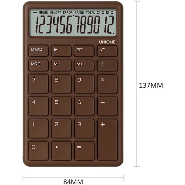 Beige lomme- og bordregner med lys LCD-skærm og dobbelt strømforsyning, bærbar bordmodel Brown