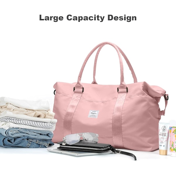 Kabinbagage Resväska 45x36x20, Stor Vattentät Duffelväska, Kabinbagage Resväska 45x36x20, Stor Vattentät Duffelväska, Rosa
