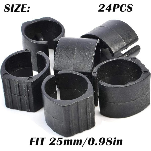 Plaststolrörsklämma, U-formad stolbensskydd, stolbensskydd, rundrörsskydd 24 st (25 mm)