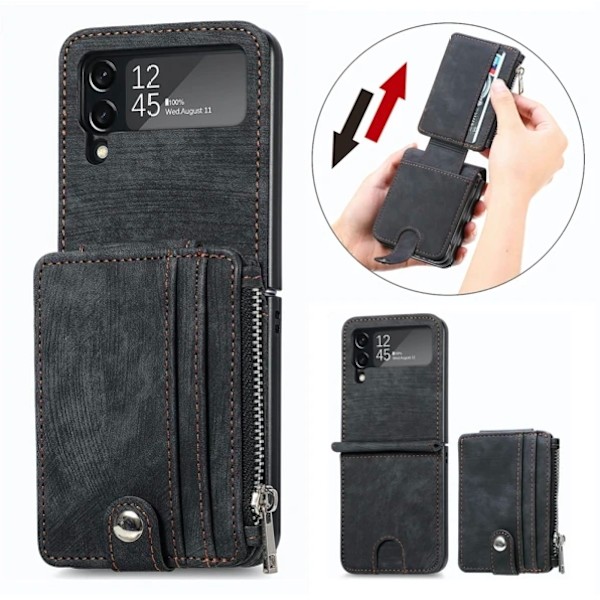 Stilrent Skal med Kortfack - Samsung Galaxy Z Flip 4 Svart