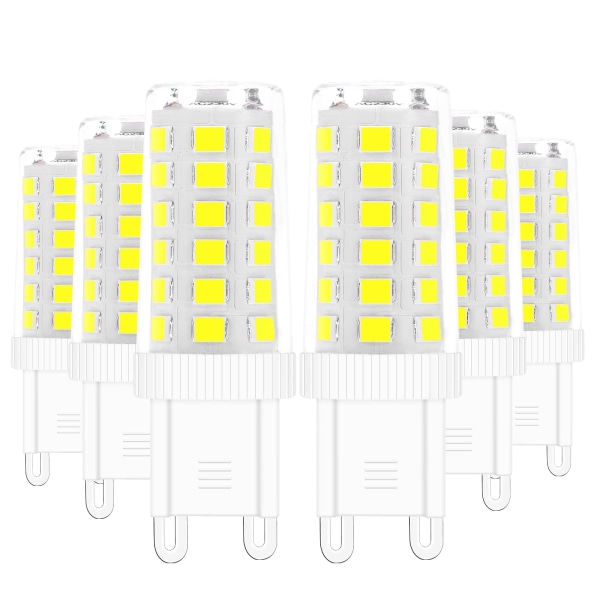 G9 LED-lampor, 5W Motsvarar 40W halogenlampa Vit 6000K flimmerfri Energisnål Ej dimbar (paket med 6) G9-lampa