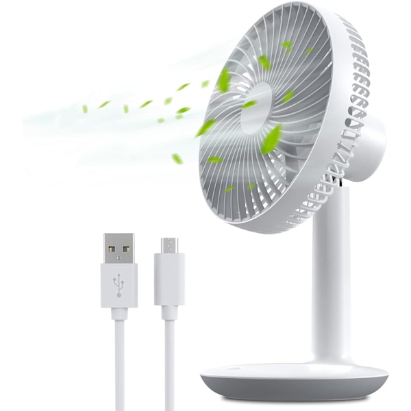 USB Ladattava Pöytätuuletin 16 x 26 cm, Kannettava Mini Hiljainen Pöytätuuletin 4 Nopeustasolla, Matalaenerginen Mobiili Pöytätuuletin Toimistoon Kotiin