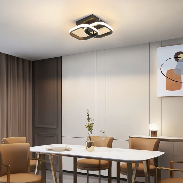 Modern LED-takljus-fyrkantig taklampa 22W 2300LM för hall sovrum badrum kök vardagsrum-varmt ljus