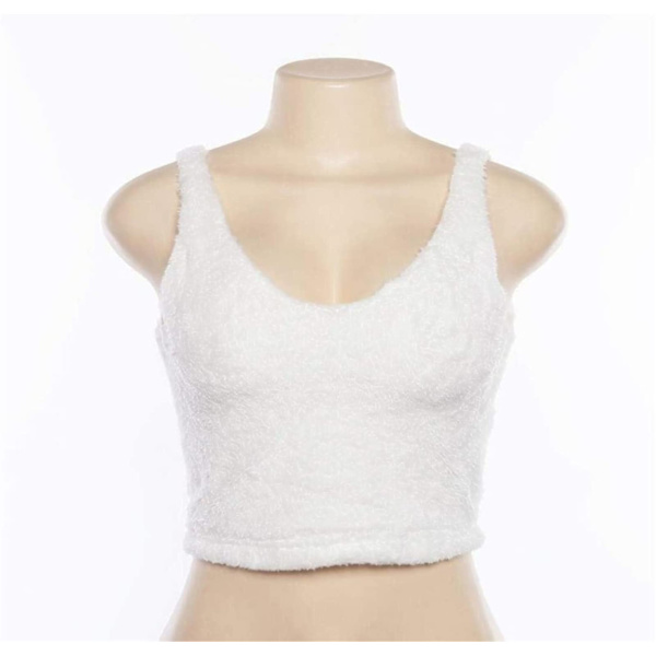 Dam Hemkläder i Plusch för Vinter, Casual 3-Delat Pyjamas, Långärmad Fluffig Huvajacka med Öppen Framdel, Kortbyxor & Väst, Håller Varmt (XL)