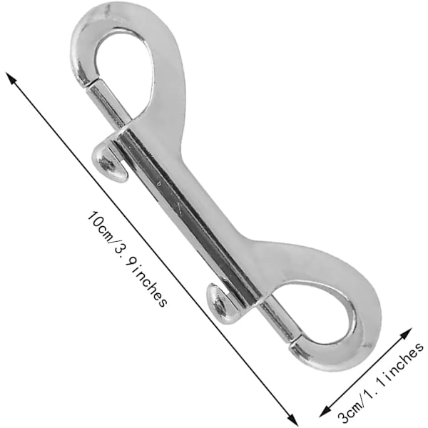 2 stk Dobbel Ended Bolt Snap Kroker, Sink Legering Dobbel Ende Klips, Dykkeklips Holdbare Trigger Snaps
