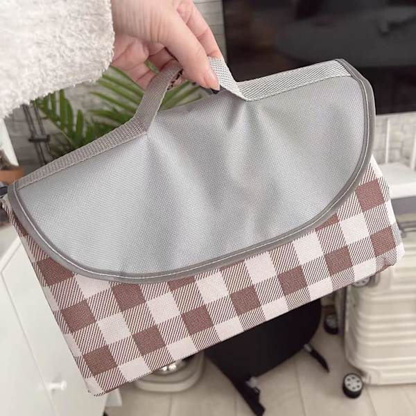 Ekstra stort 203 x 203 cm strandtæppe, udendørs picnictæpper, foldbart og let (brun, 203 x 203 cm)
