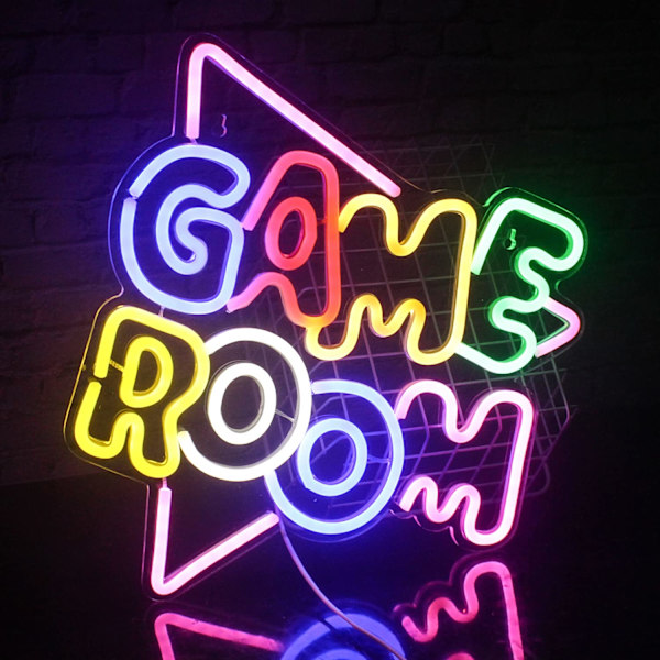 Neon Skyltar för Spelrum, LED Neonljus för Väggdekoration, USB-driven Neonskylt Akrylkonst Väggdekor, för Sovrum Spelrum Festdekor Pojkpresent