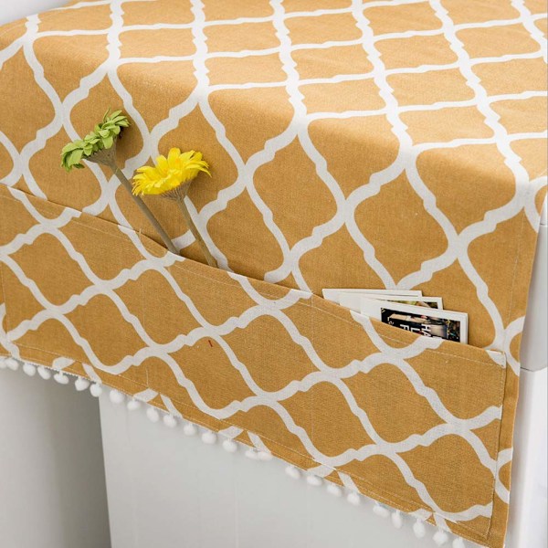 Køleskab Støvbeskyttelse 130*55cm, Køleskab Støvbeskyttelse med Opbevaringspose, Vaskemaskine Støvbeskyttelse, Vaskemaskine Beskyttelse Yellow
