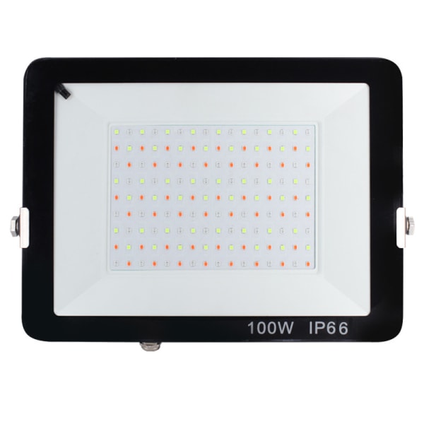 100W utomhus RGB LED-projektor, RGB-färg LED-projektor Trädgårdsfärg LED-spotlight med fjärrkontroll 16 färger 4 lägen Vattentät IP65